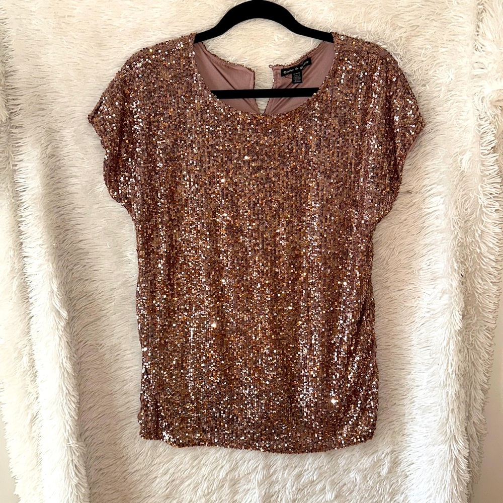 Cable & Gauge Sequin Top